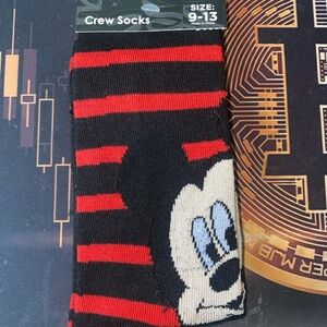 Disney Black and Red Casual Socks with Mickey Mouse Design